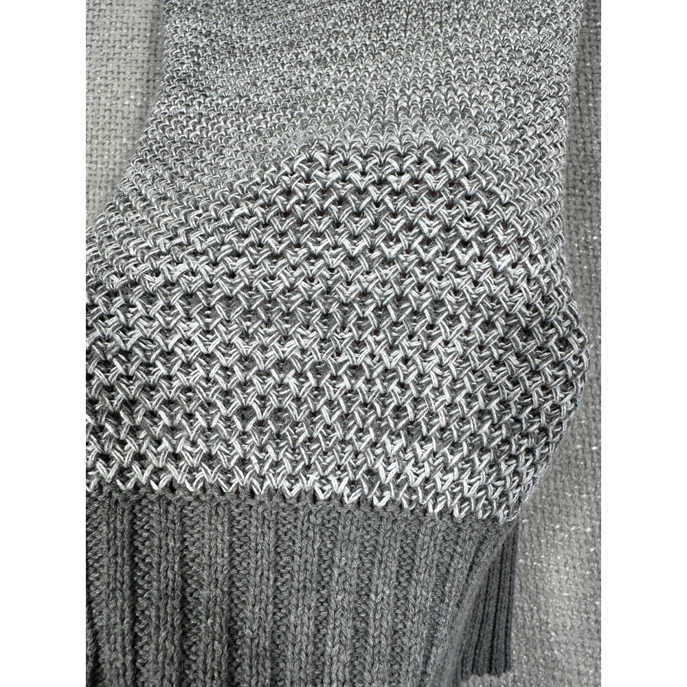 Y2K Guess Sweater Womens XS Gray Shawl Collar Buckle Fitted Pullover - Picture 10 of 11